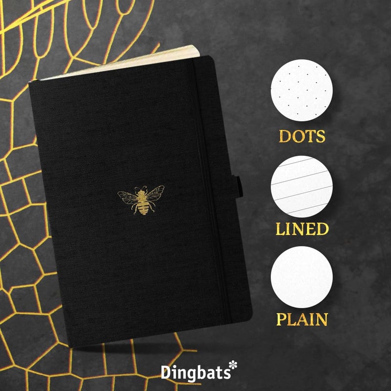 Dingbats* Notebooks Dingbats* - Pro Plain Large B5 Notebook - PU Leather Hardcover Journal - Ideal for Work  Travel - Pocket  Elastic Closure  Pen Holder  Bookmark - Image 4
